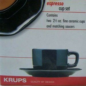 Krups Espresso  2 1/2 Ounce Cup And Saucer Set